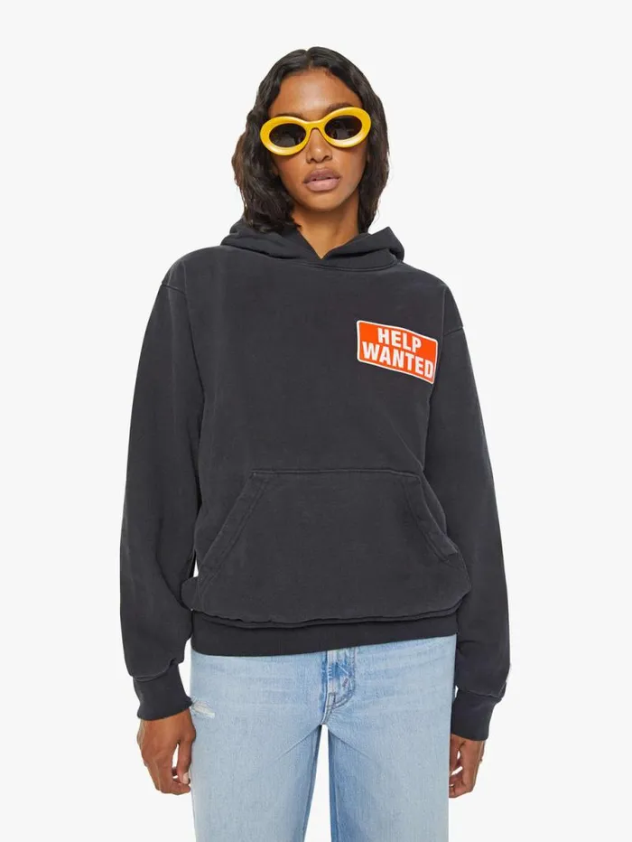 Women Sweatshirts Mother Denim Therapy Pull Over Hoodie Black