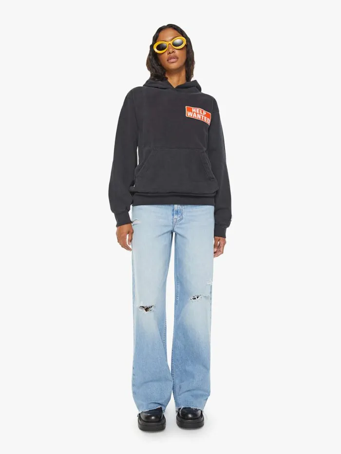 Women Sweatshirts Mother Denim Therapy Pull Over Hoodie Black