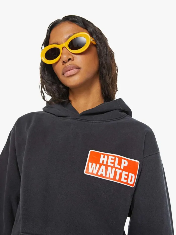 Women Sweatshirts Mother Denim Therapy Pull Over Hoodie Black