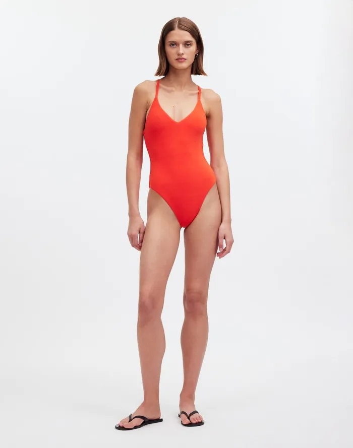 Women Swim Madewell Zulu and Zephyr Chilli Pepper Toweling OnePiece Swimsuit Chilli Pepper