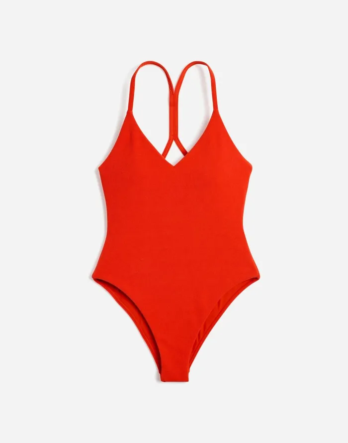 Women Swim Madewell Zulu and Zephyr Chilli Pepper Toweling OnePiece Swimsuit Chilli Pepper
