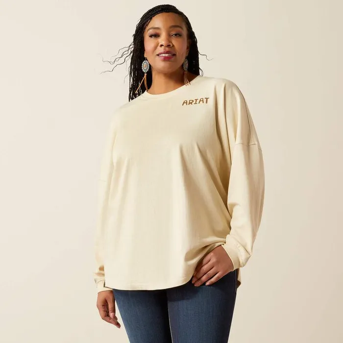 Women TShirts and Tops Ariat Canvas Oversized TShirt Summer Sand Women TShirts and Tops Ariat Canvas Oversized TShirt Summer Sand