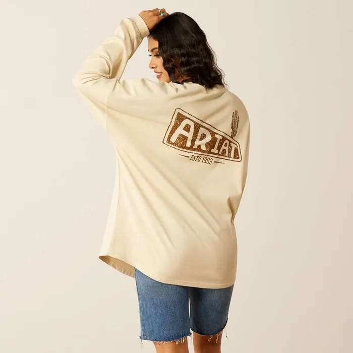 Women TShirts and Tops Ariat Canvas Oversized TShirt Summer Sand Women TShirts and Tops Ariat Canvas Oversized TShirt Summer Sand