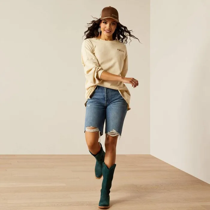Women TShirts and Tops Ariat Canvas Oversized TShirt Summer Sand Women TShirts and Tops Ariat Canvas Oversized TShirt Summer Sand