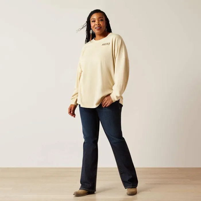 Women TShirts and Tops Ariat Canvas Oversized TShirt Summer Sand Women TShirts and Tops Ariat Canvas Oversized TShirt Summer Sand