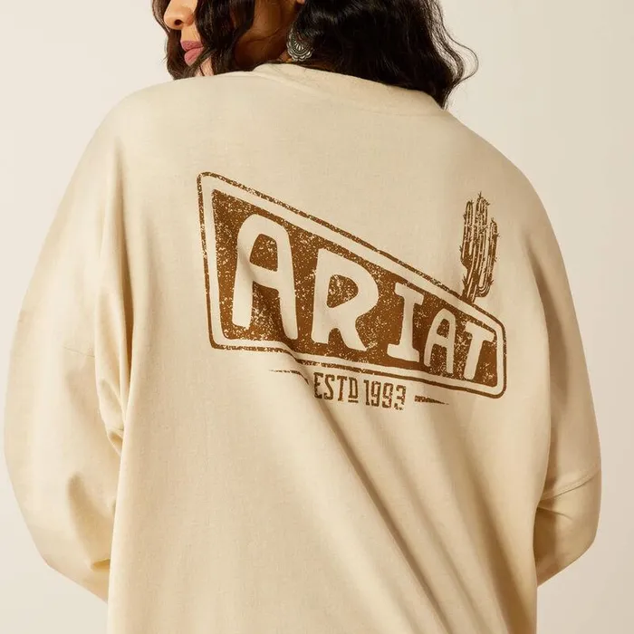 Women TShirts and Tops Ariat Canvas Oversized TShirt Summer Sand Women TShirts and Tops Ariat Canvas Oversized TShirt Summer Sand