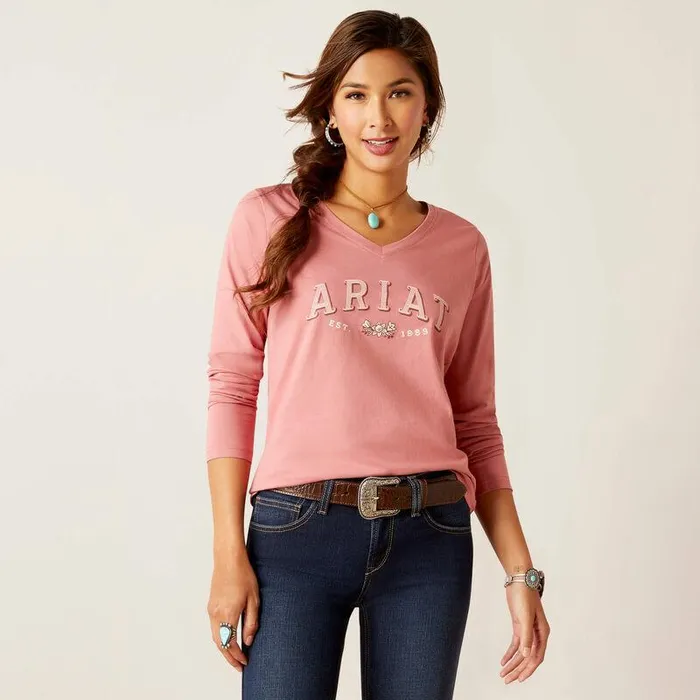 Women TShirts and Tops Ariat Flora Tee Dusty Rose