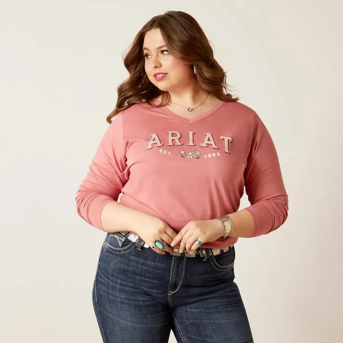 Women TShirts and Tops Ariat Flora Tee Dusty Rose Women TShirts and Tops Ariat Flora Tee Dusty Rose