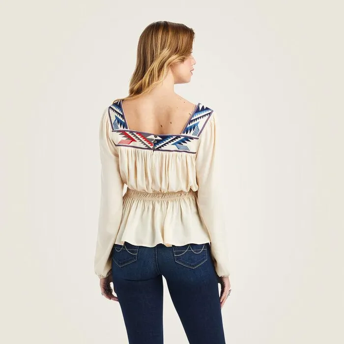 Women TShirts and Tops Ariat Jacquard Chimayo Top Buttercream Women TShirts and Tops Ariat Jacquard Chimayo Top Buttercream