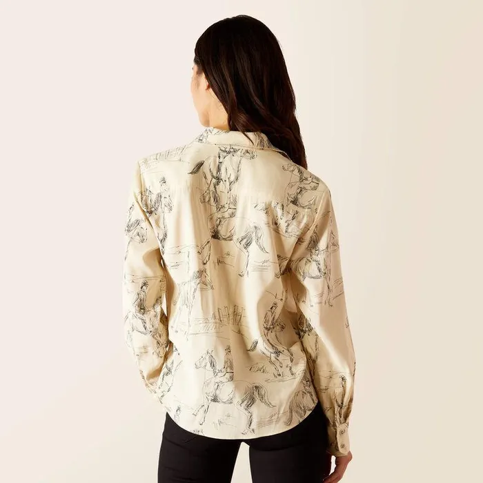 Women TShirts and Tops Ariat Larkspur Blouse Ivory Toile Women TShirts and Tops Ariat Larkspur Blouse Ivory Toile