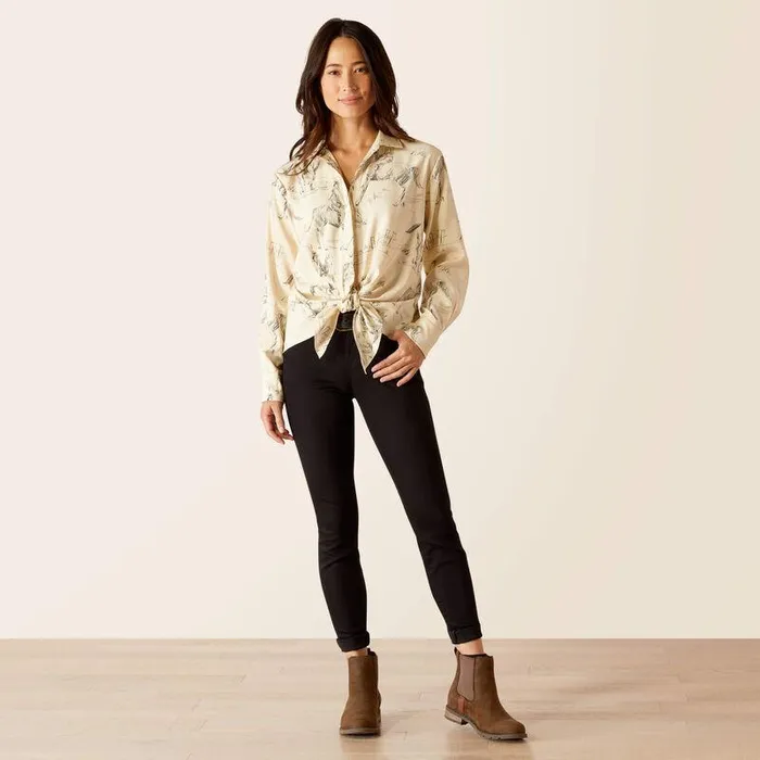 Women TShirts and Tops Ariat Larkspur Blouse Ivory Toile Women TShirts and Tops Ariat Larkspur Blouse Ivory Toile
