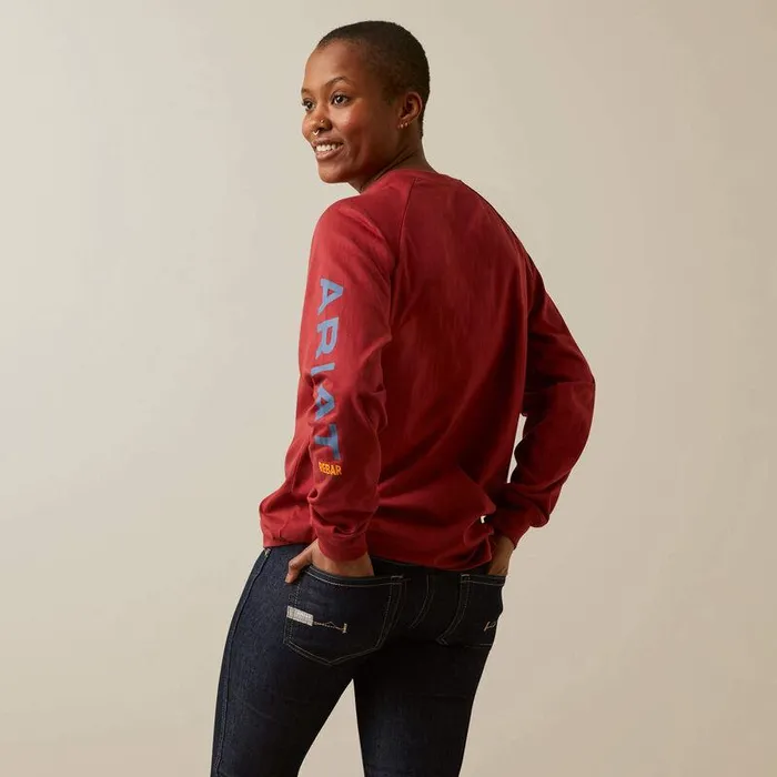 Women TShirts and Tops Ariat Rebar Cotton Strong Logo Graphic