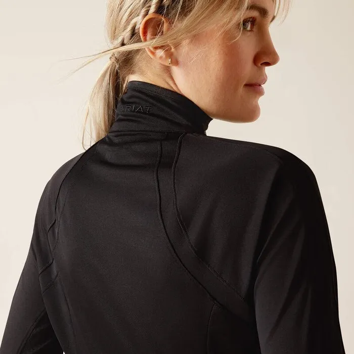 Women TShirts and Tops Ariat Sunstopper 30 14 Zip Baselayer Black