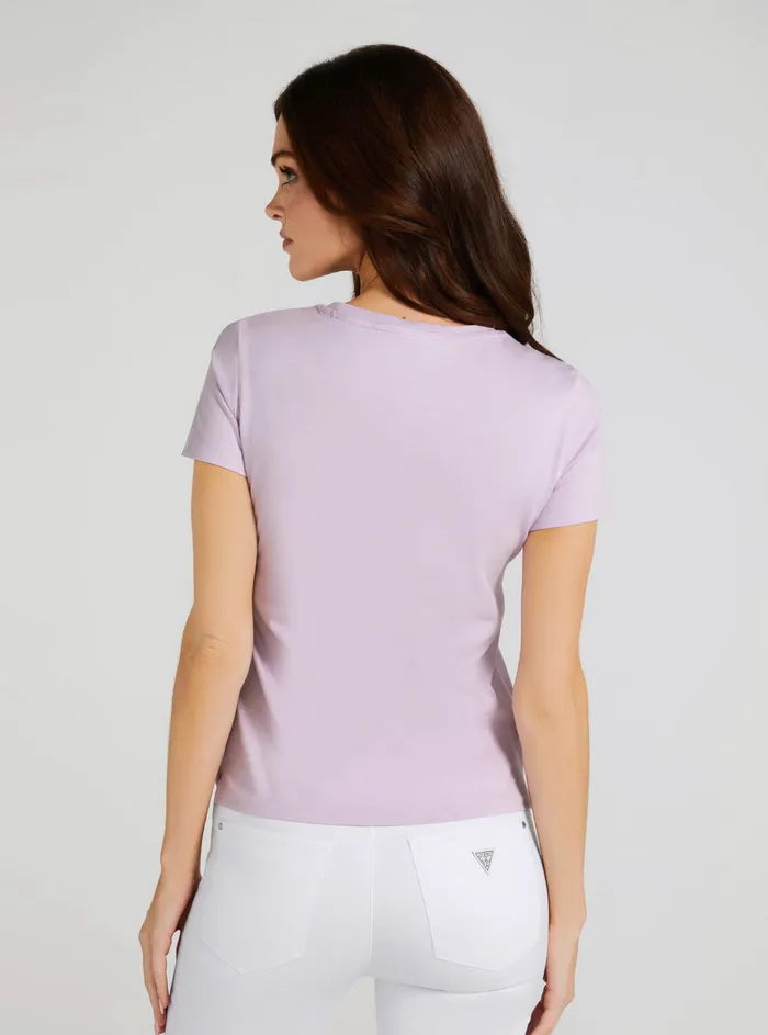 Women Tees and Tanks GUESS Eco Lilac Shaded Logo Tshirt Women Tees and Tanks GUESS Eco Lilac Shaded Logo Tshirt
