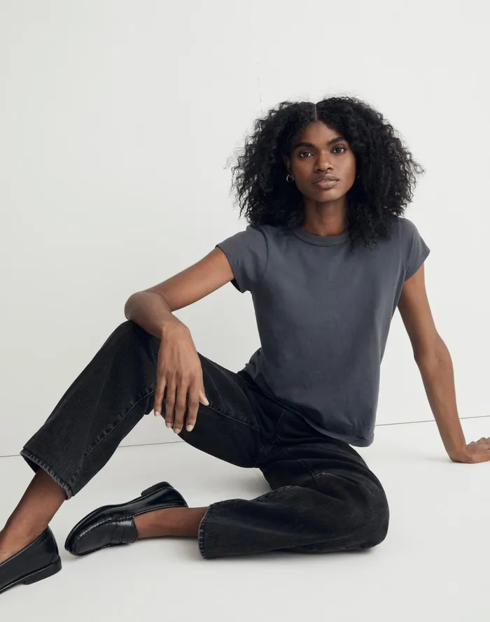 Women Tees Madewell Softfade Cotton Perfect Vintage Tee Coal