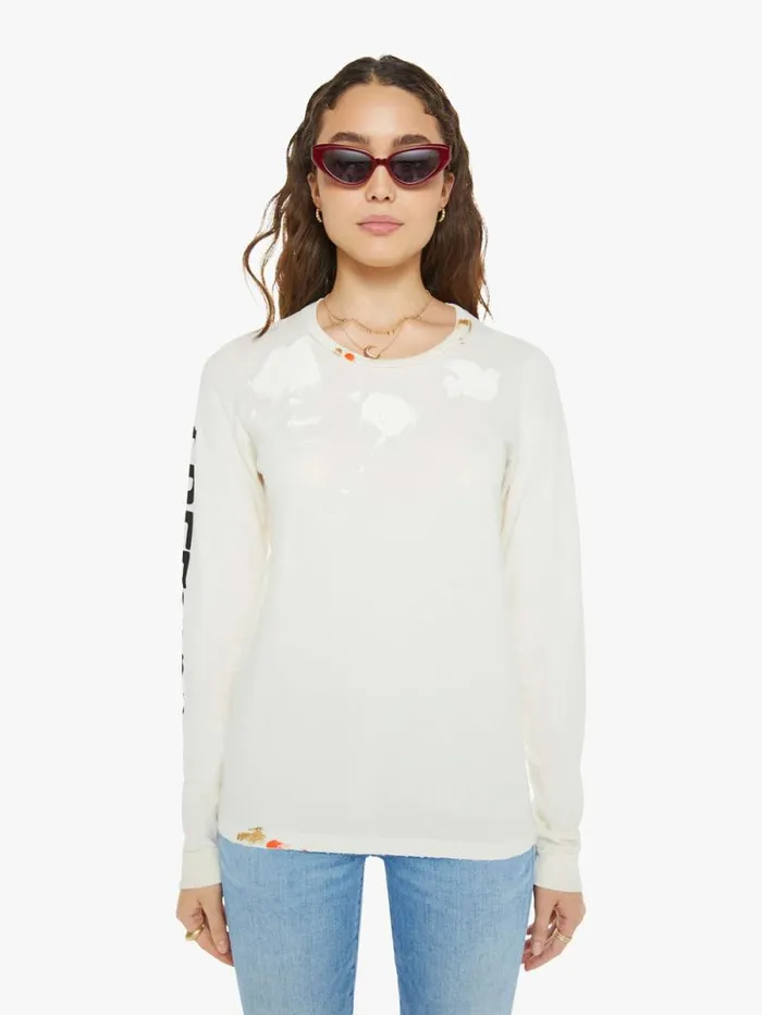 Women Tees Tanks Mother Denim ARTISTSWANTED PAINT SUPERVINTAGE Longsleeve T Supervintage White