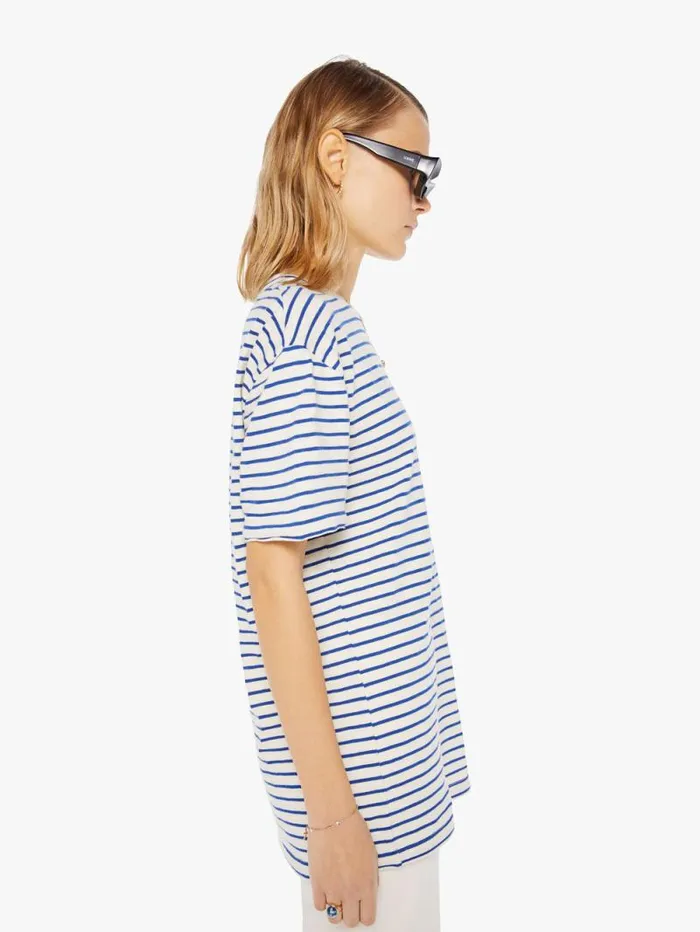 Women Tees Tanks Mother Denim Guerreiro Tee Blue Stripes