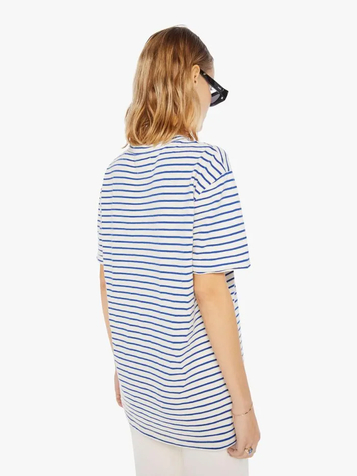 Women Tees Tanks Mother Denim Guerreiro Tee Blue Stripes