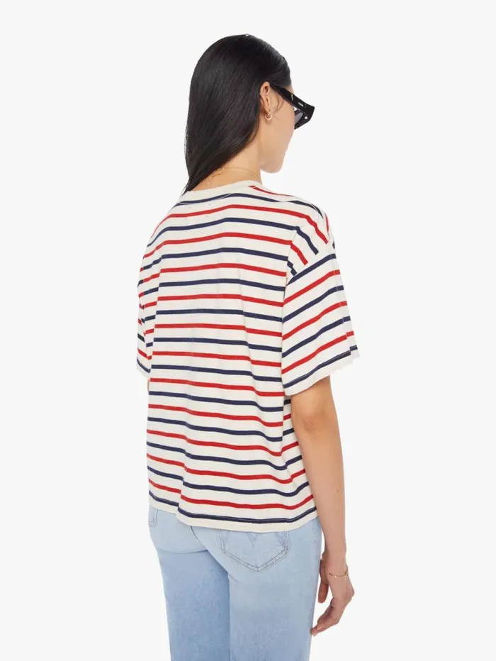 Women Tees Tanks Mother Denim Palmer Tee Navy Red