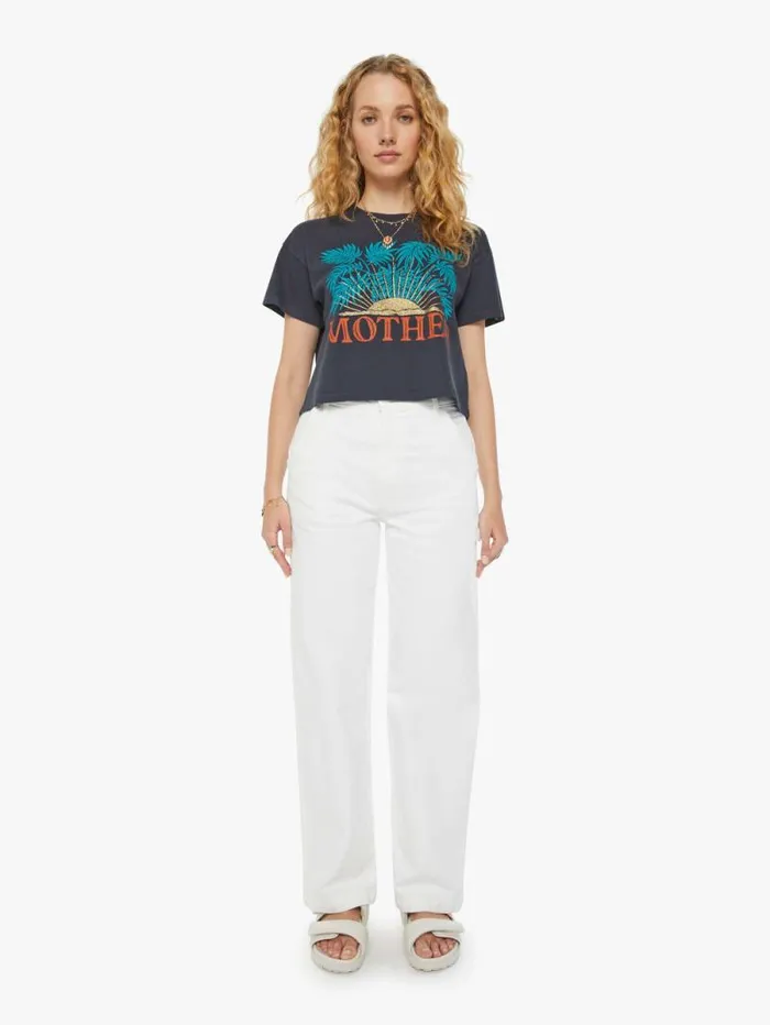 Women Tees Tanks Mother Denim The Grab Bag Crop Tee Black
