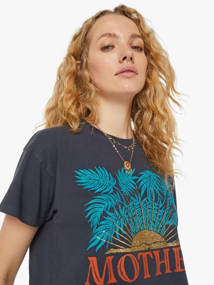 Women Tees Tanks Mother Denim The Grab Bag Crop Tee Black