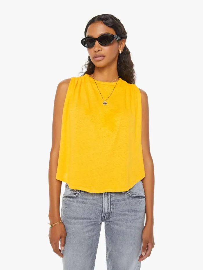 Women Tees Tanks Mother Denim The Shear Strength Tank Yellow dark