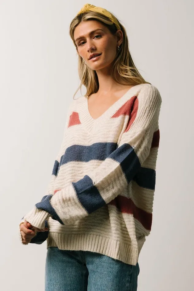 Women Telluride Striped Sweater Blue Multi Baltic Born Sweaters Women Telluride Striped Sweater Blue Multi Baltic Born Sweaters