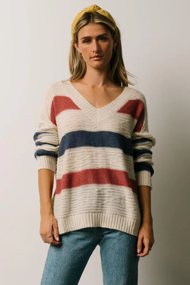Women Telluride Striped Sweater Blue Multi Baltic Born Sweaters Women Telluride Striped Sweater Blue Multi Baltic Born Sweaters