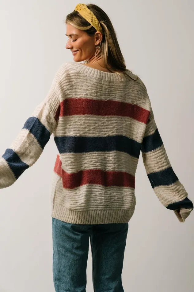 Women Telluride Striped Sweater Blue Multi Baltic Born Sweaters Women Telluride Striped Sweater Blue Multi Baltic Born Sweaters