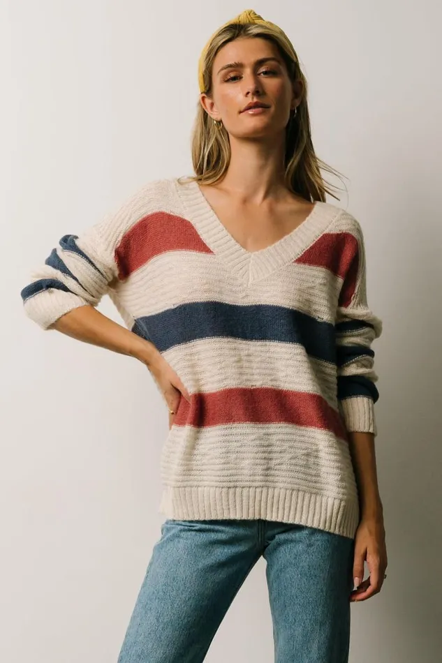 Women Telluride Striped Sweater Blue Multi Baltic Born Sweaters Women Telluride Striped Sweater Blue Multi Baltic Born Sweaters