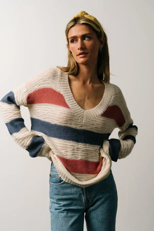Women Telluride Striped Sweater Blue Multi Baltic Born Sweaters Women Telluride Striped Sweater Blue Multi Baltic Born Sweaters