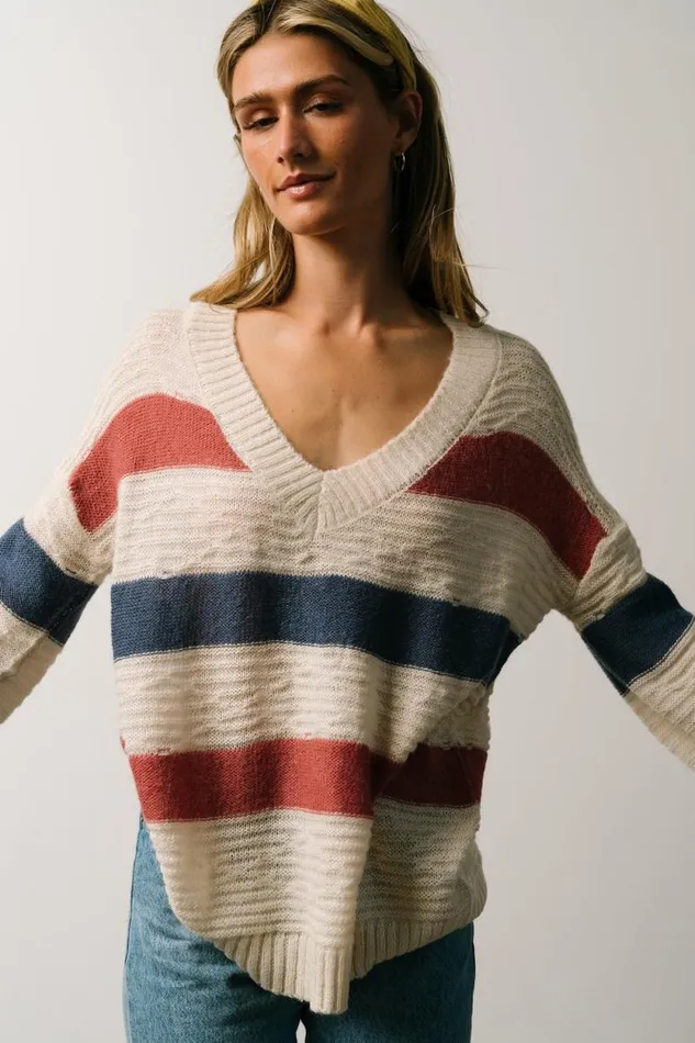 Women Telluride Striped Sweater Blue Multi Baltic Born Sweaters Women Telluride Striped Sweater Blue Multi Baltic Born Sweaters