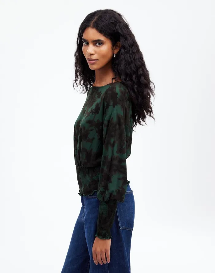 Women Tops and Shirts Madewell Cinched LongSleeve Top Luxury Forest