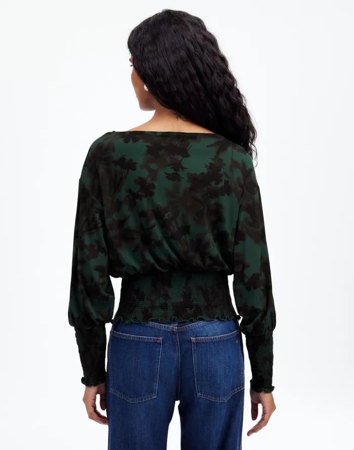 Women Tops and Shirts Madewell Cinched LongSleeve Top Luxury Forest