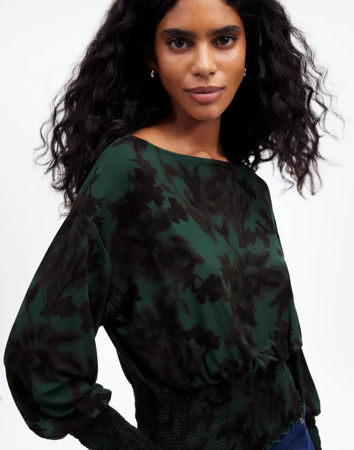 Women Tops and Shirts Madewell Cinched LongSleeve Top Luxury Forest