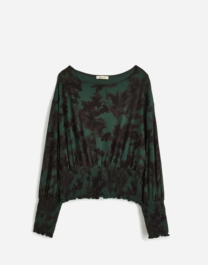 Women Tops and Shirts Madewell Cinched LongSleeve Top Luxury Forest