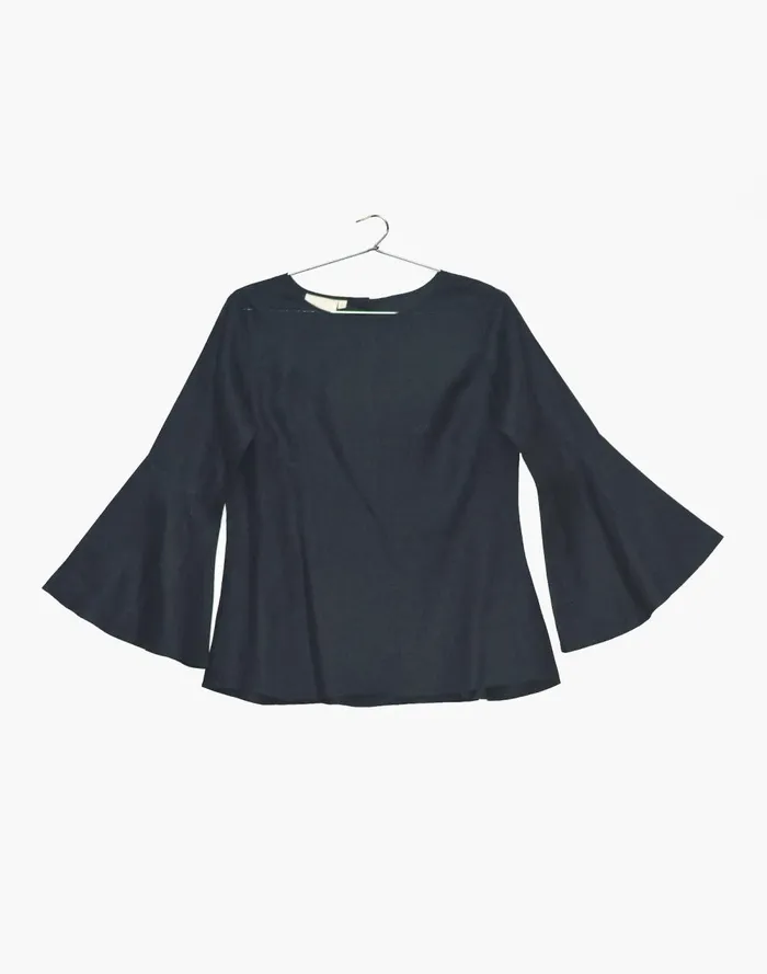 Women Tops and Shirts Madewell Reistor The Button Back Shirt Black