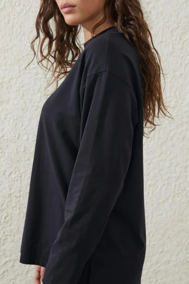 Women Tops Cotton On Active Essentials Long Sleeve Top Black