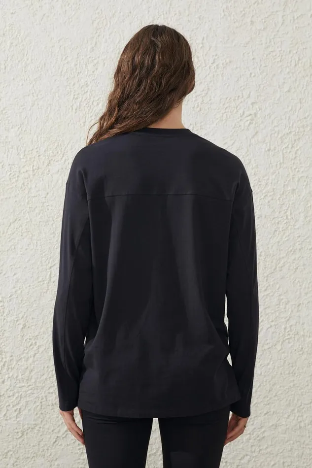 Women Tops Cotton On Active Essentials Long Sleeve Top Black