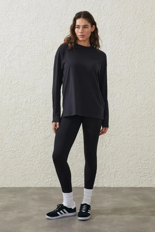 Women Tops Cotton On Active Essentials Long Sleeve Top Black