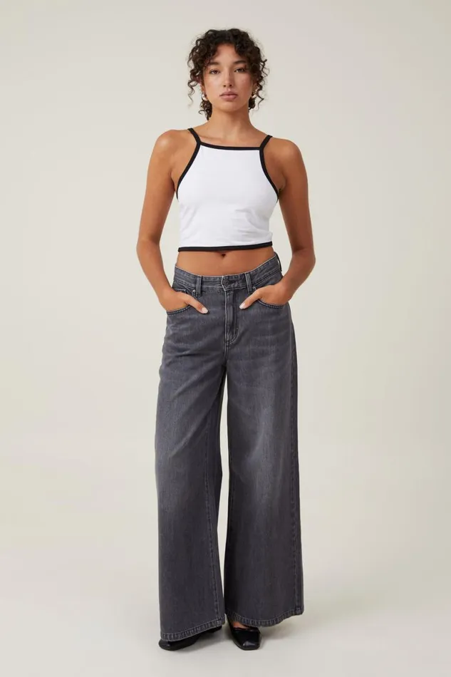 Women Tops Cotton On Billi High Neck Tank White