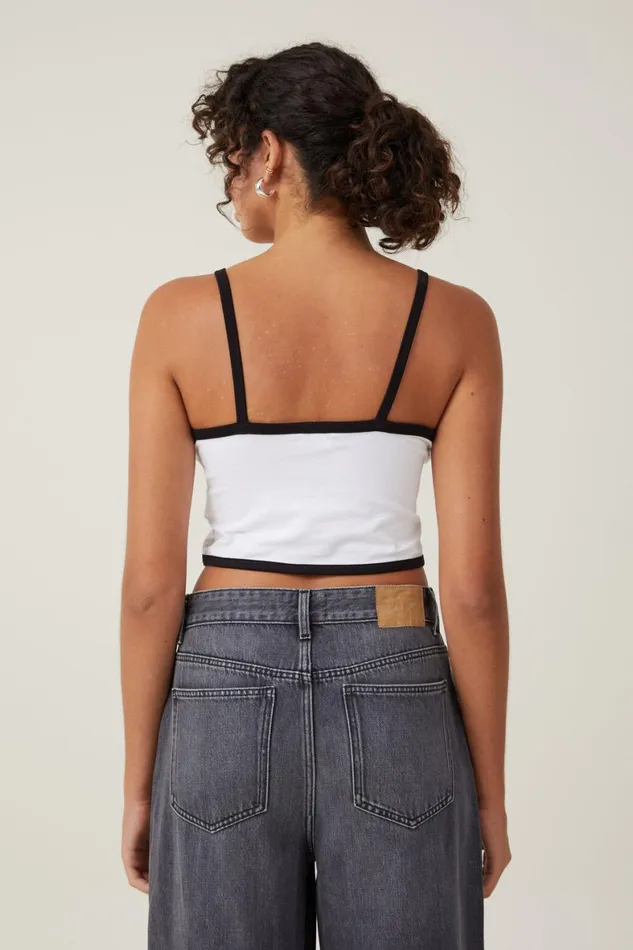 Women Tops Cotton On Billi High Neck Tank White