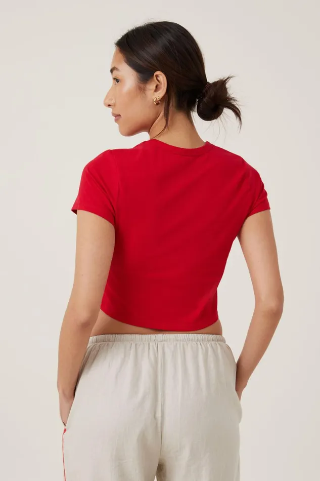 Women Tops Cotton On Crop Fit Graphic Tee Lucky Lucky Luckycrimson