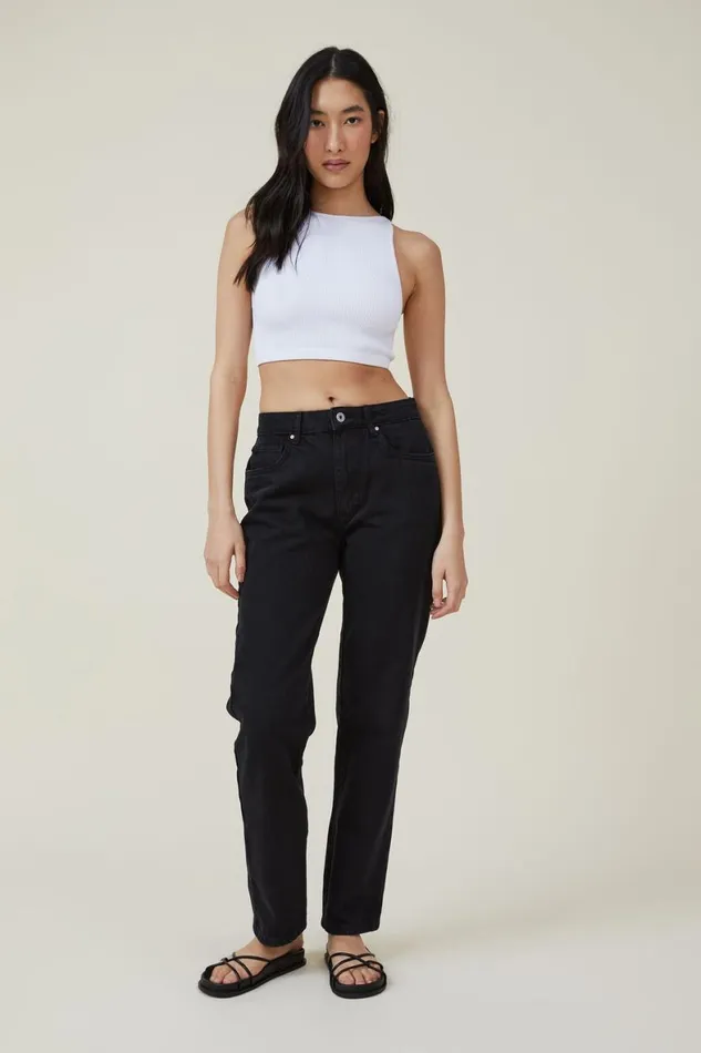 Women Tops Cotton On Seamless Benni High Neck Tank White