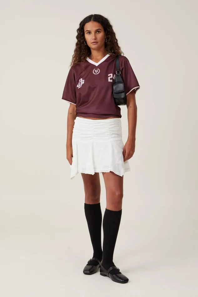 Women Tops Cotton On Sporty Graphic Tee 24deep Berry