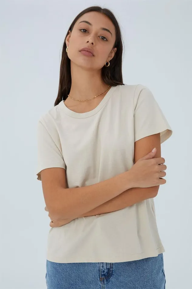 Women Tops Cotton On The Classic Organic Tee Stone