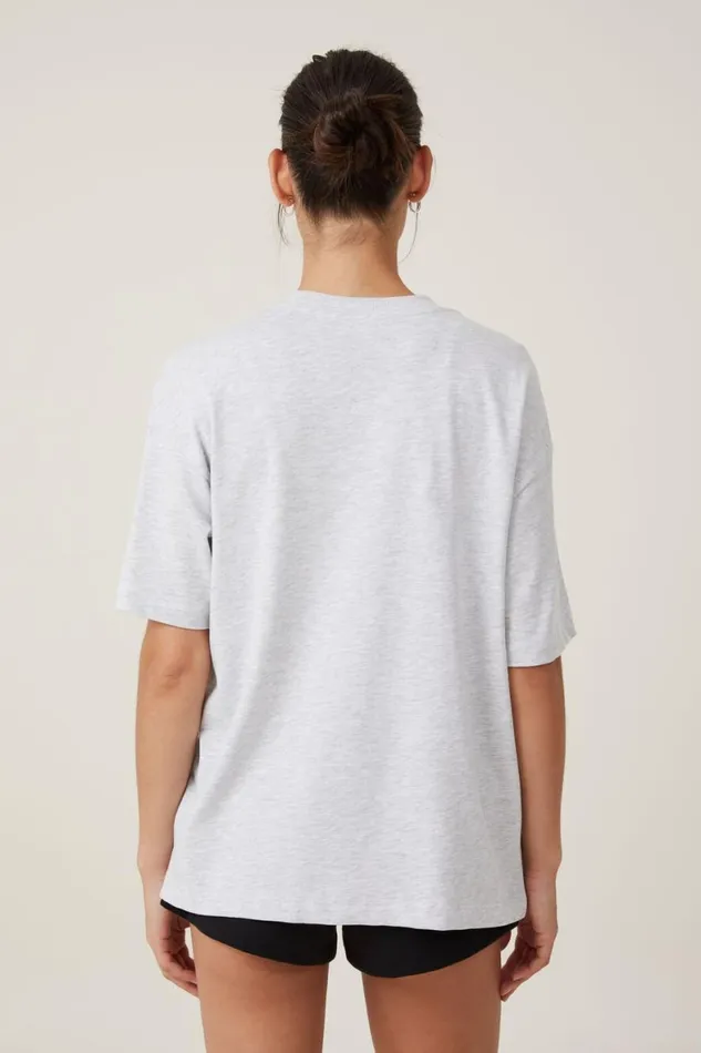 Women Tops Cotton On The Premium Boxy Graphic Tee Rose Baysoft Grey Marle