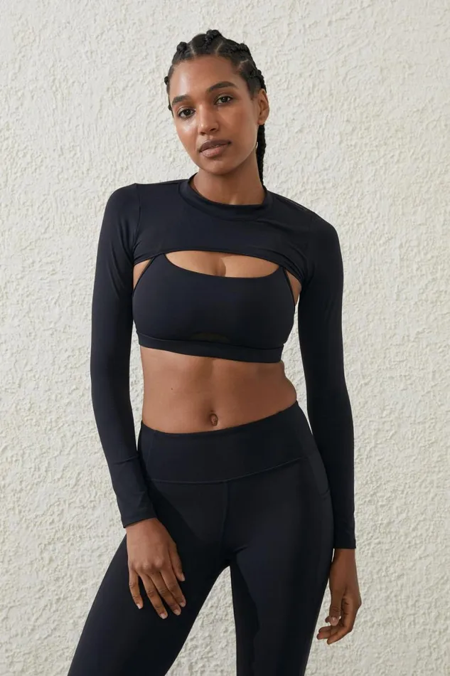 Women Tops Cotton On Ultra Luxe Mesh Shrug Black