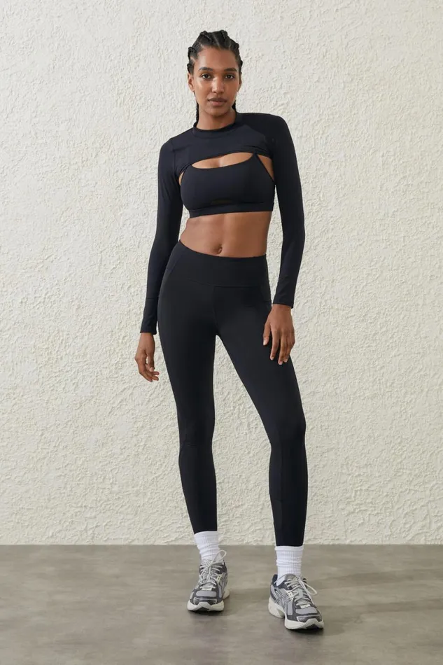 Women Tops Cotton On Ultra Luxe Mesh Shrug Black
