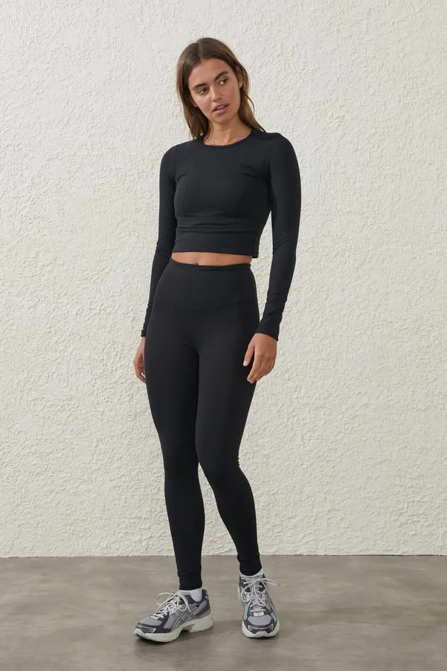 Women Tops Cotton On Ultra Soft Fitted Long Sleeve Top Black